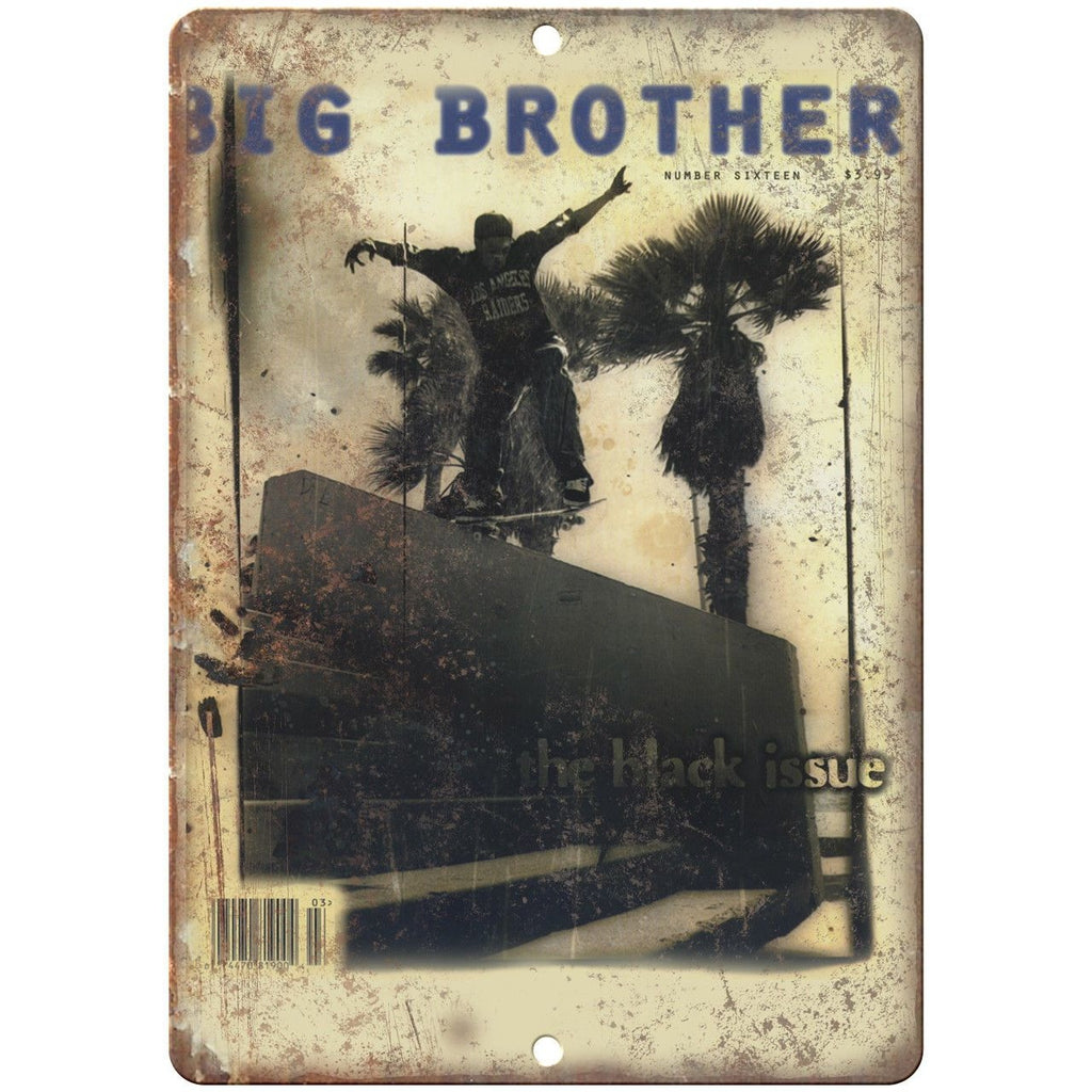 Big Brother Magazine Cover Black Issue Skate 10" x 7" Reproduction Metal Sign