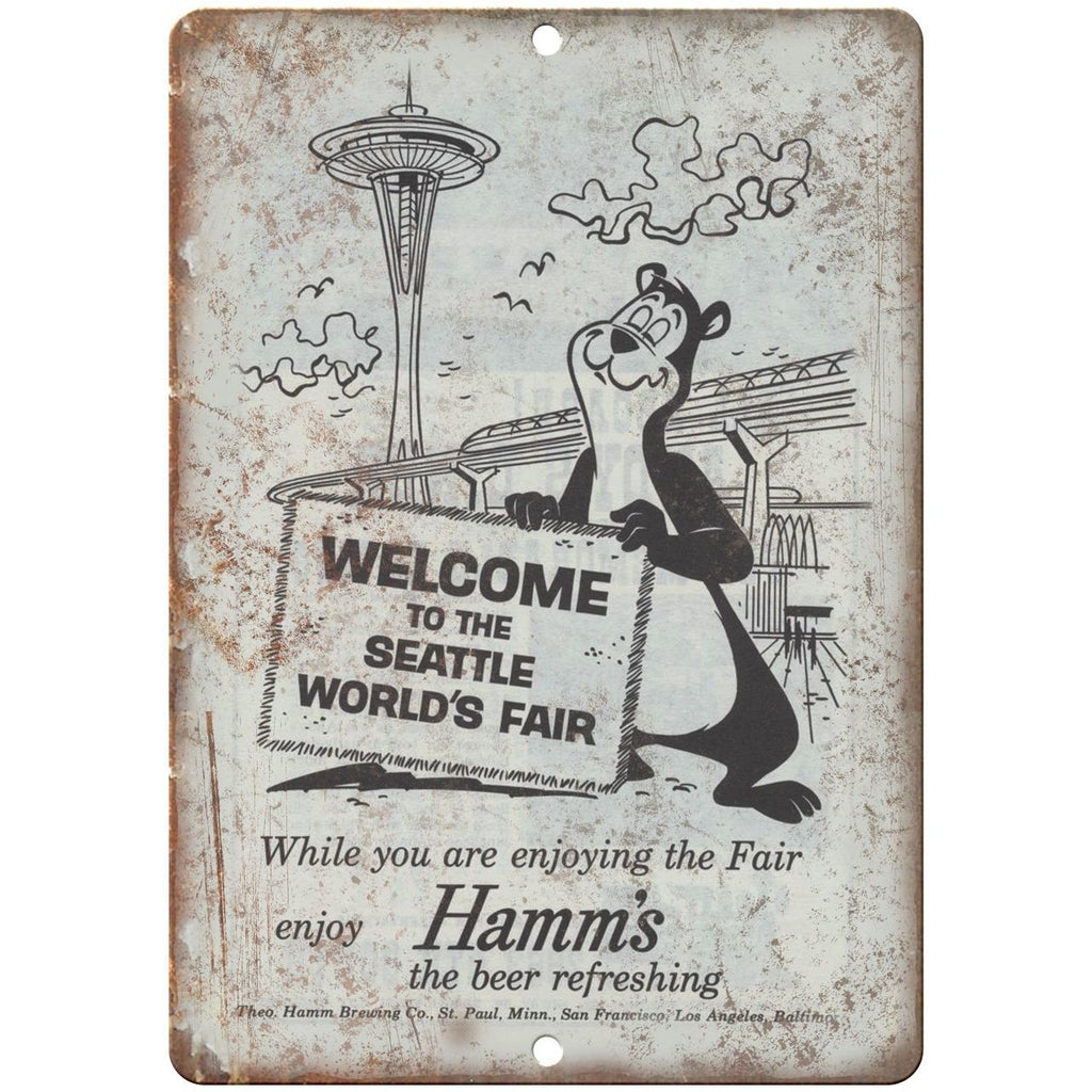 10" x 7" Metal Sign- Hamm's Beer Seattle Worlds Fair - Vintage Look Reproduction