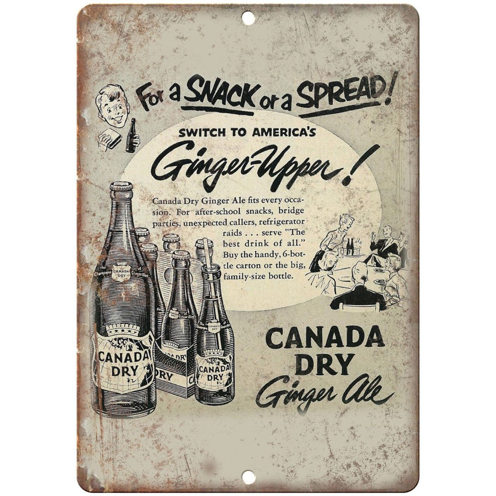 Canada Dry Ginger Ale Vintage Ad 10" X 7" Reproduction Metal Sign N125
