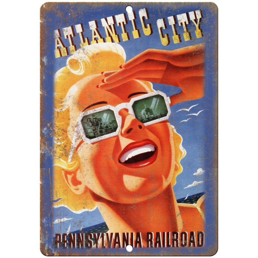 Atlantic City Pennsylvania Travel Poster 10" x 7" Reproduction Metal Sign T48