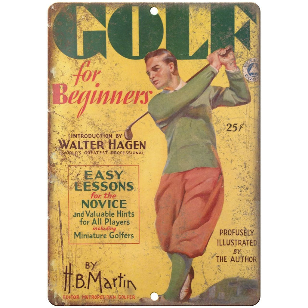Golf for Beginners H.B. Martin vintage advertising 10" x 7" retro metal sign