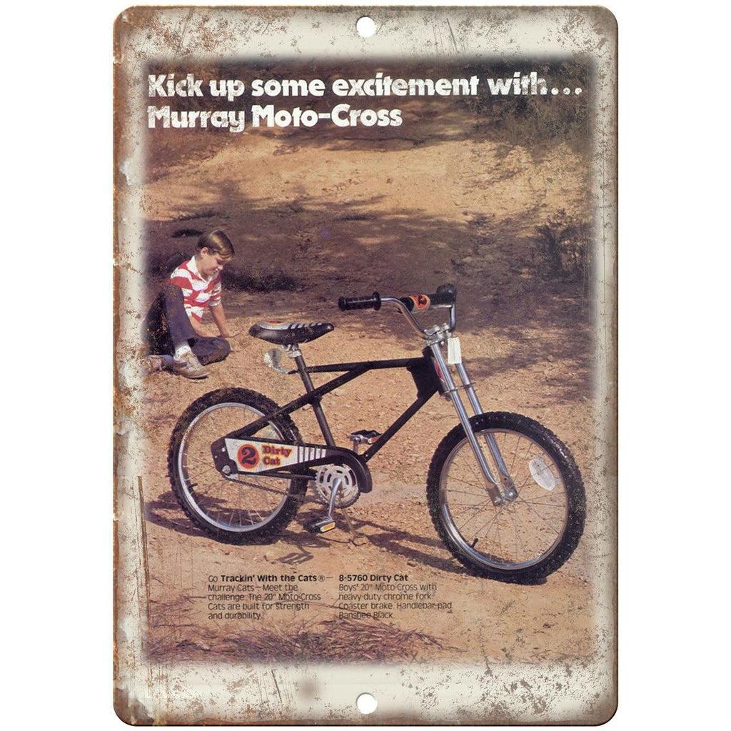 Murray Dirty Cat Moto-Cross Bicycle Ad 10" x 7" Reproduction Metal Sign B03