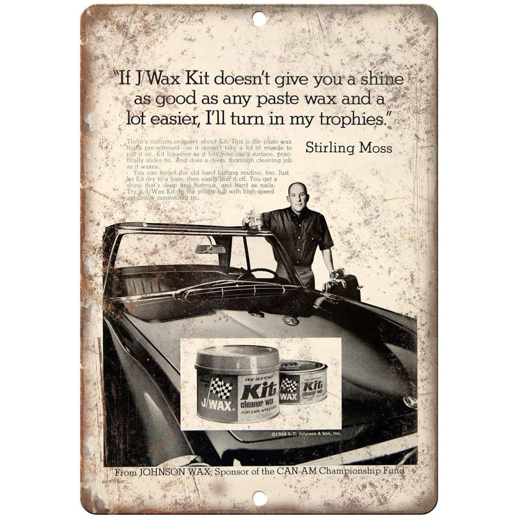 Johnson Auto Wax Vintage Ad 10" x 7" Reproduction Metal Sign A197