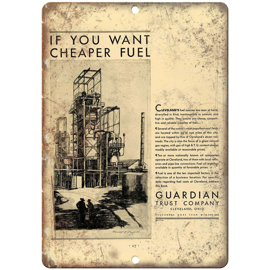 Guardian Trust Company Motor Oil Ad 10" X 7" Reproduction Metal Sign A793