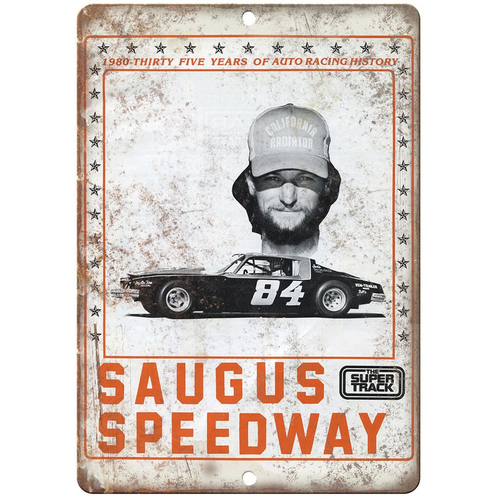 Saugus Speedway Super Track Program Ad 10" X 7" Reproduction Metal Sign A544