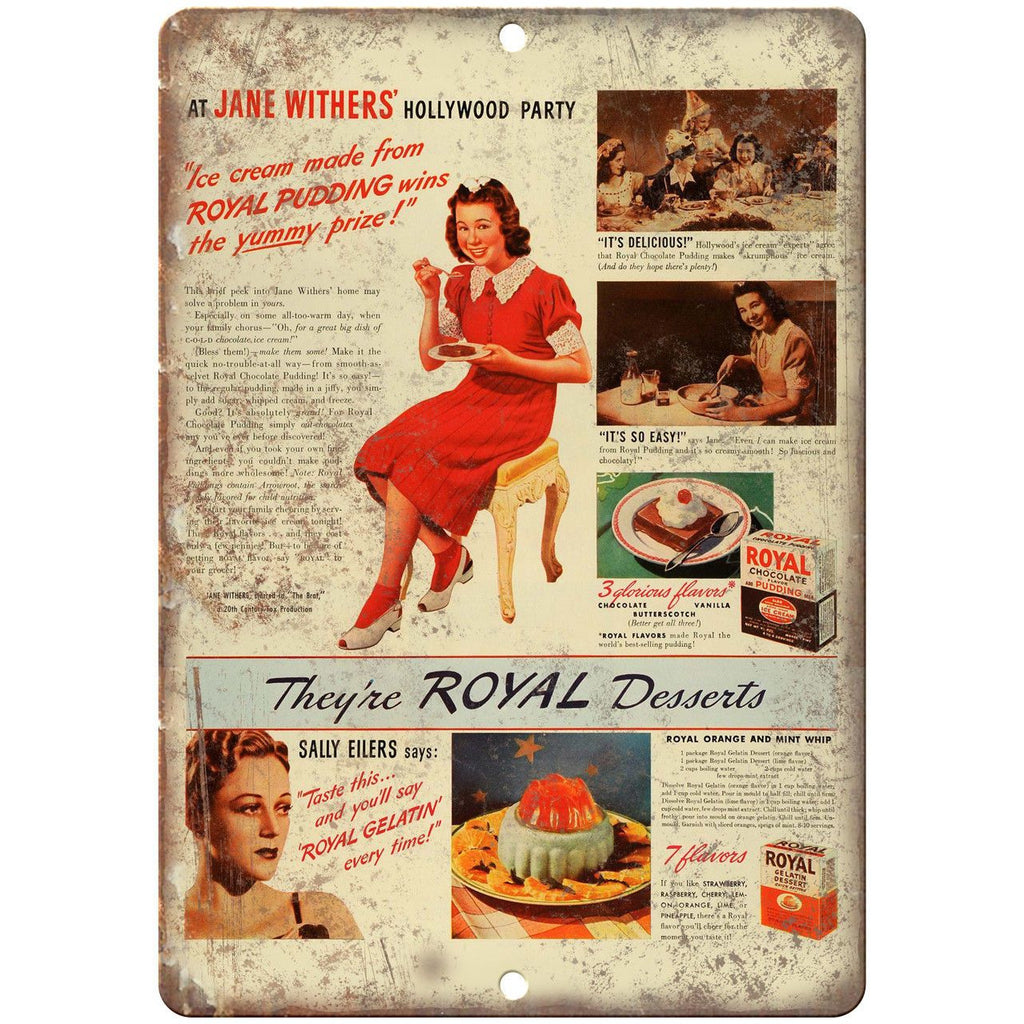 Royal Pudding Desert Vintage Ad 10" X 7" Reproduction Metal Sign N273