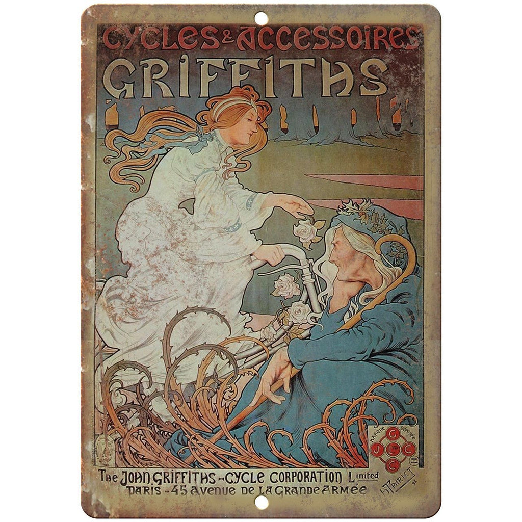 Cycles & Accessories Griffiths Bicycle Ad 10" x 7" Reproduction Metal Sign B334
