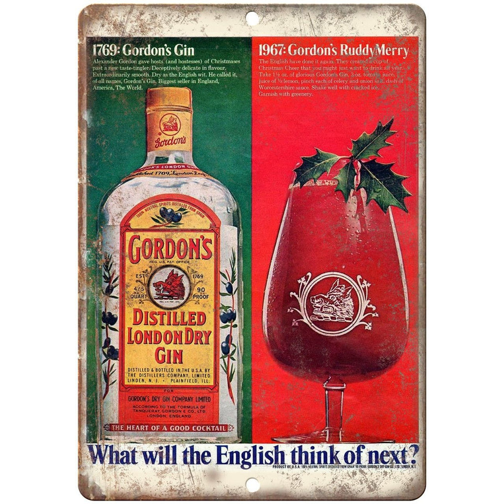 Gordons Distilled Gin Vintage Liquor Ad Reproduction Metal Sign E99