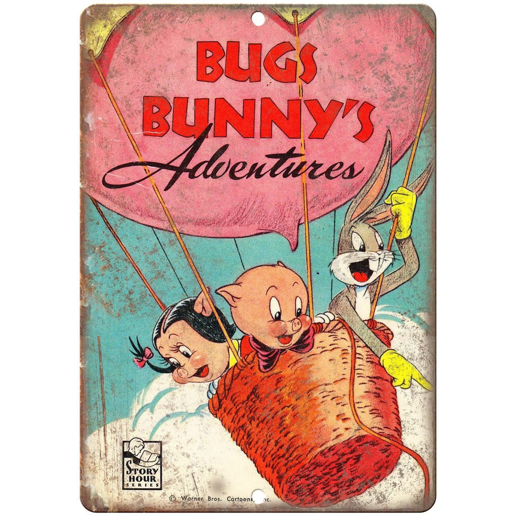 Bugs Bunny's Adventures Porky Pig Comic 10" X 7" Reproduction Metal Sign J30