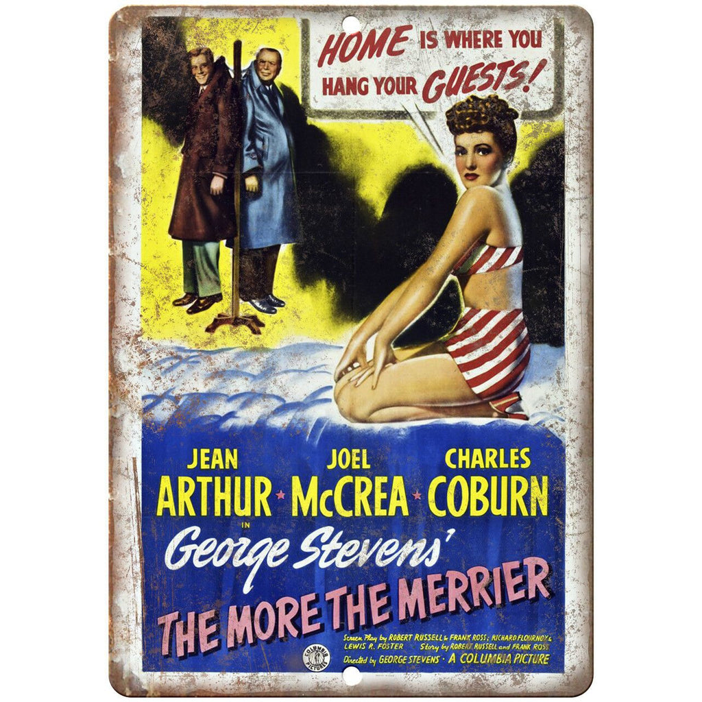 The More The Merrier George Stevens Poster 10" X 7" Reproduction Metal Sign I97