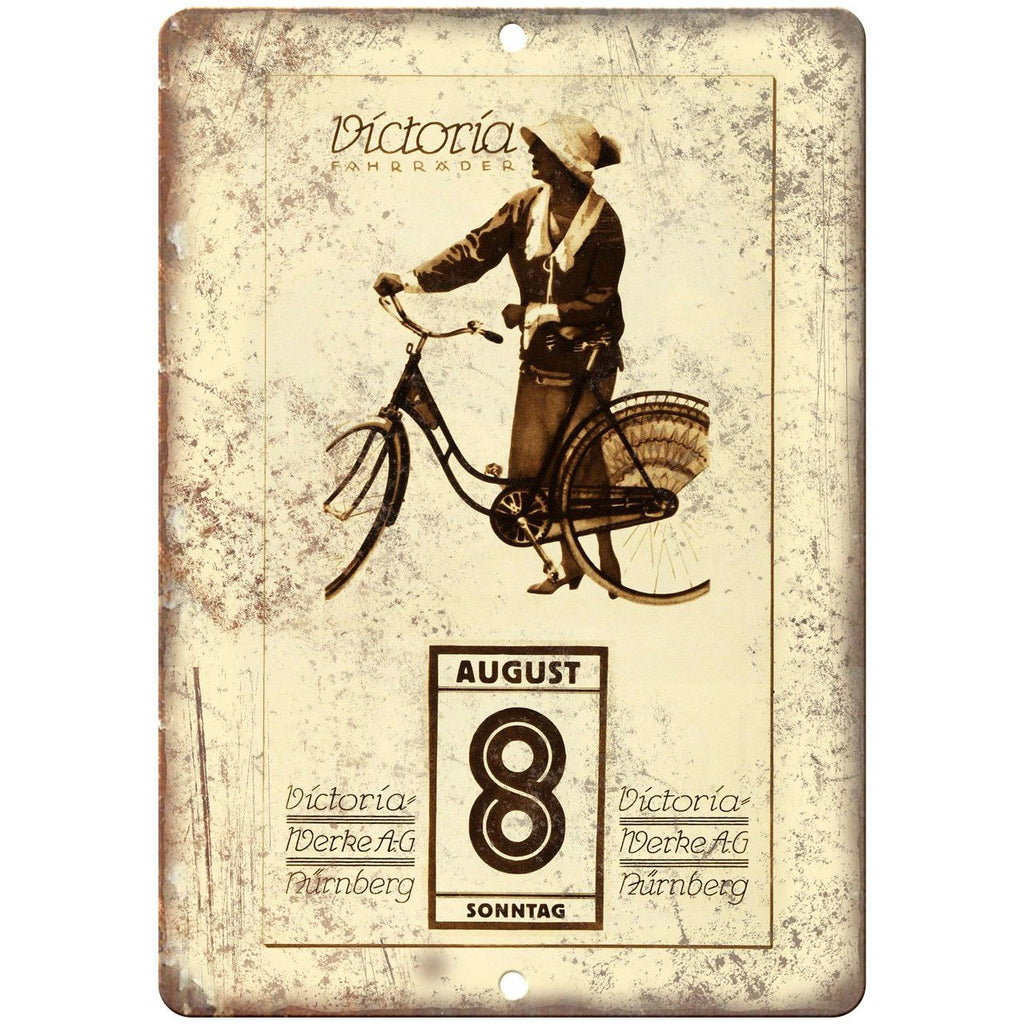 Victoria Fahrrader Bicycle Vintage Art Ad 10" x 7" Reproduction Metal Sign B418