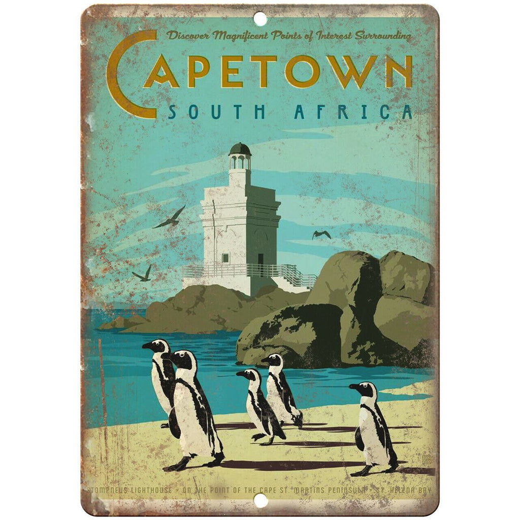 Capetown South Africa Vintage Travel Poster 10" x 7" Reproduction Metal Sign T05