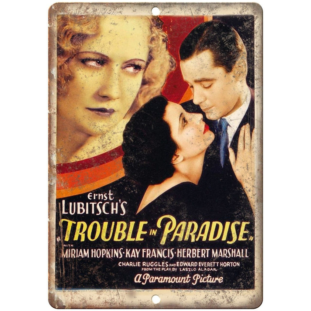 Trouble in Paradise Ernst Lubitsch Movie Poster 10" x 7" Reproduction Metal Sign