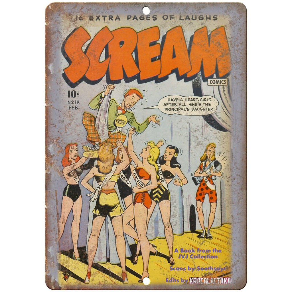 Scream Comic No 18 Book Cover Vintage Ad 10" x 7" Reproduction Metal Sign J500