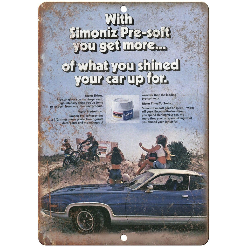 Simoniz Car Wax Vintage Ad 9" x 12" Reproduction Metal Sign A182