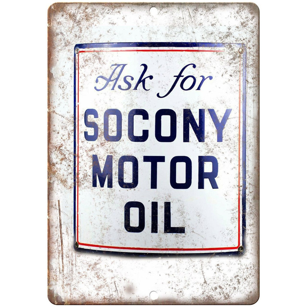 Socony Motor Oil Porcelain Look Reproduction Metal Sign U143