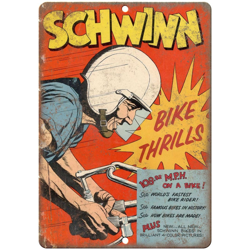 1949 Schwinn bicycle book garage sign 10" x 7" reproduction metal sign