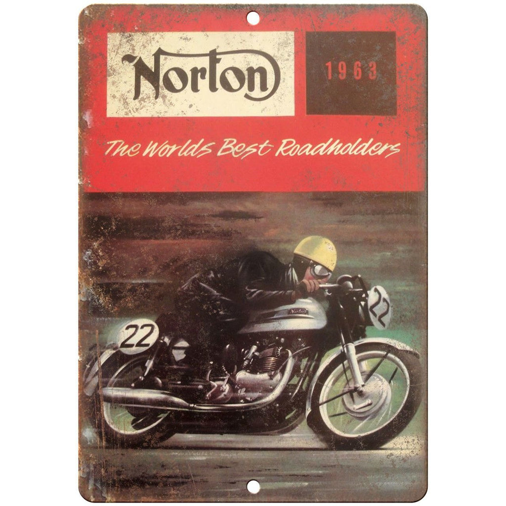 1963 Norton Motorcycle Roadholders Print Ad 10" X 7" Reproduction Metal Sign F37