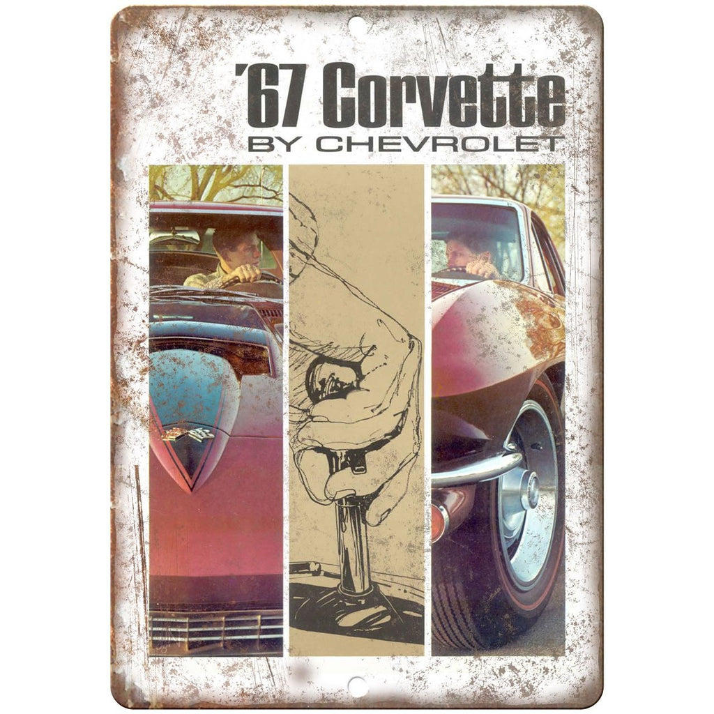 1967 Chevy Corvette Sales Brochure 10" x 7" Reproduction Metal Sign
