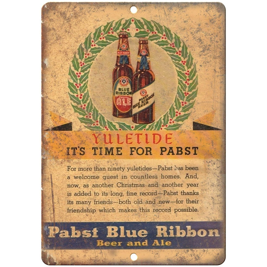 Pabst Blue Ribbon Beer And Ale Man Cave D‚àö¬©cor Reproduction Metal Sign E136