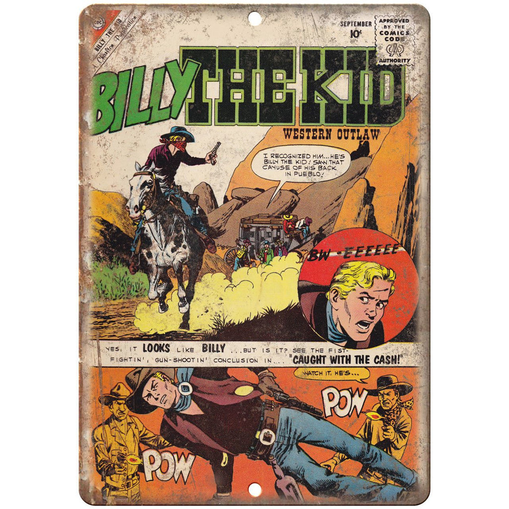 Billy The Kid Comic Book Vintage Cover Art 10" x 7" Reproduction Metal Sign J716