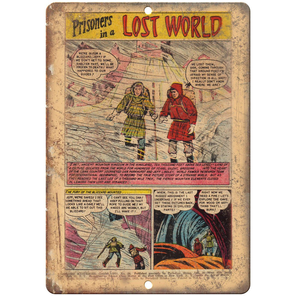 Prisioners In A Lost World Comic Ad Art 10" x 7" Reproduction Metal Sign J532
