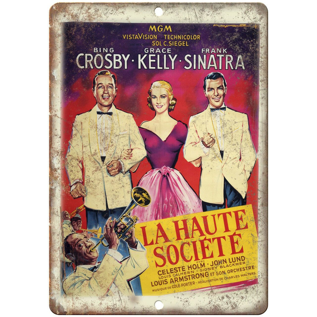 La Haute Societe Vintage Movie Poster Ad 9" x 12" Reproduction Metal Sign I171