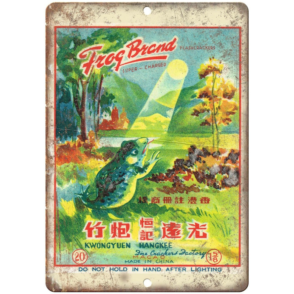 Frog Brand Firework Package Art 10" X 7" Reproduction Metal Sign ZD77
