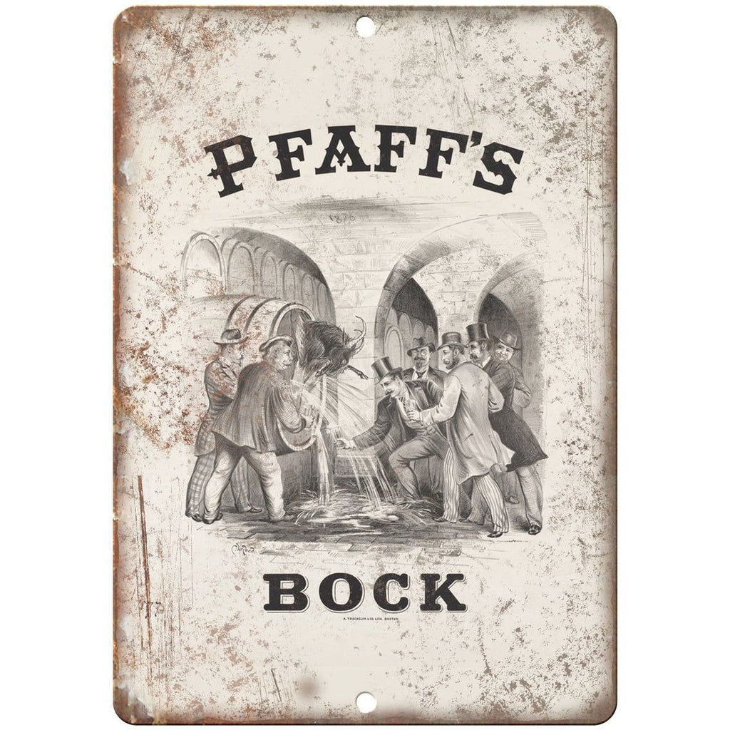 Pfaff's Bock Beer Vintage Man Cave D‚àö¬©cor 9" x 12" Reproduction Metal Sign E208