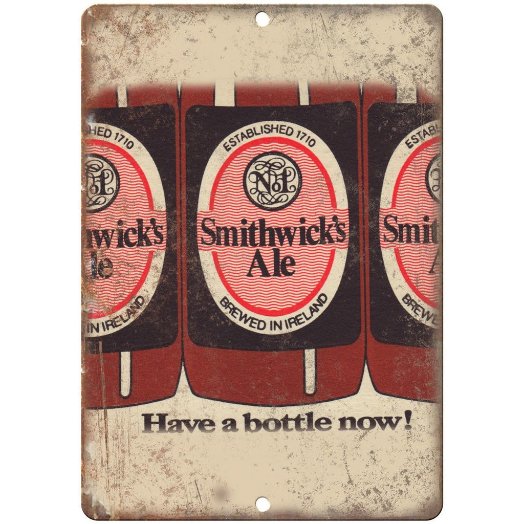 Smithwick's Ale Ireland Vintage Beer Ad 10" x 7" Reproduction Metal Sign E278