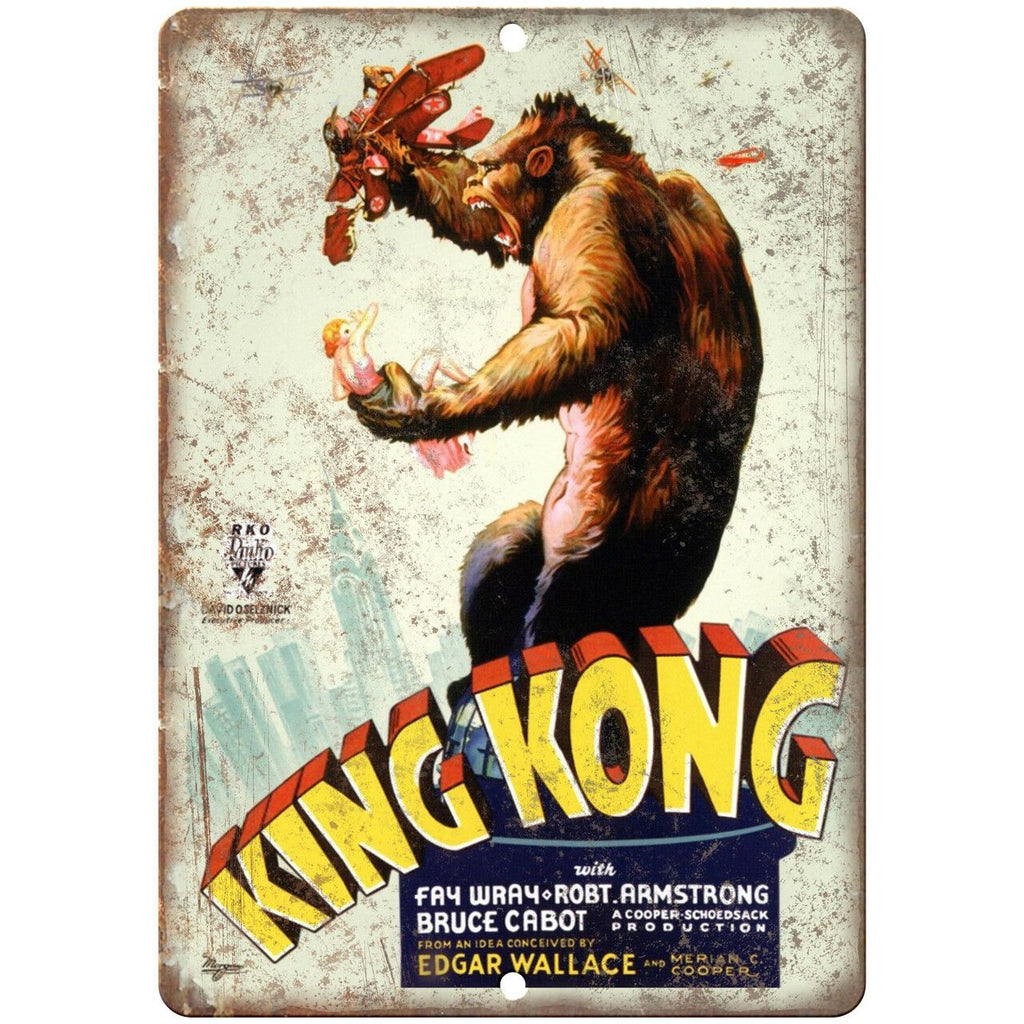 King Kong RKO Radio Pictures Poster Art 9" x 12" Reproduction Metal Sign I95