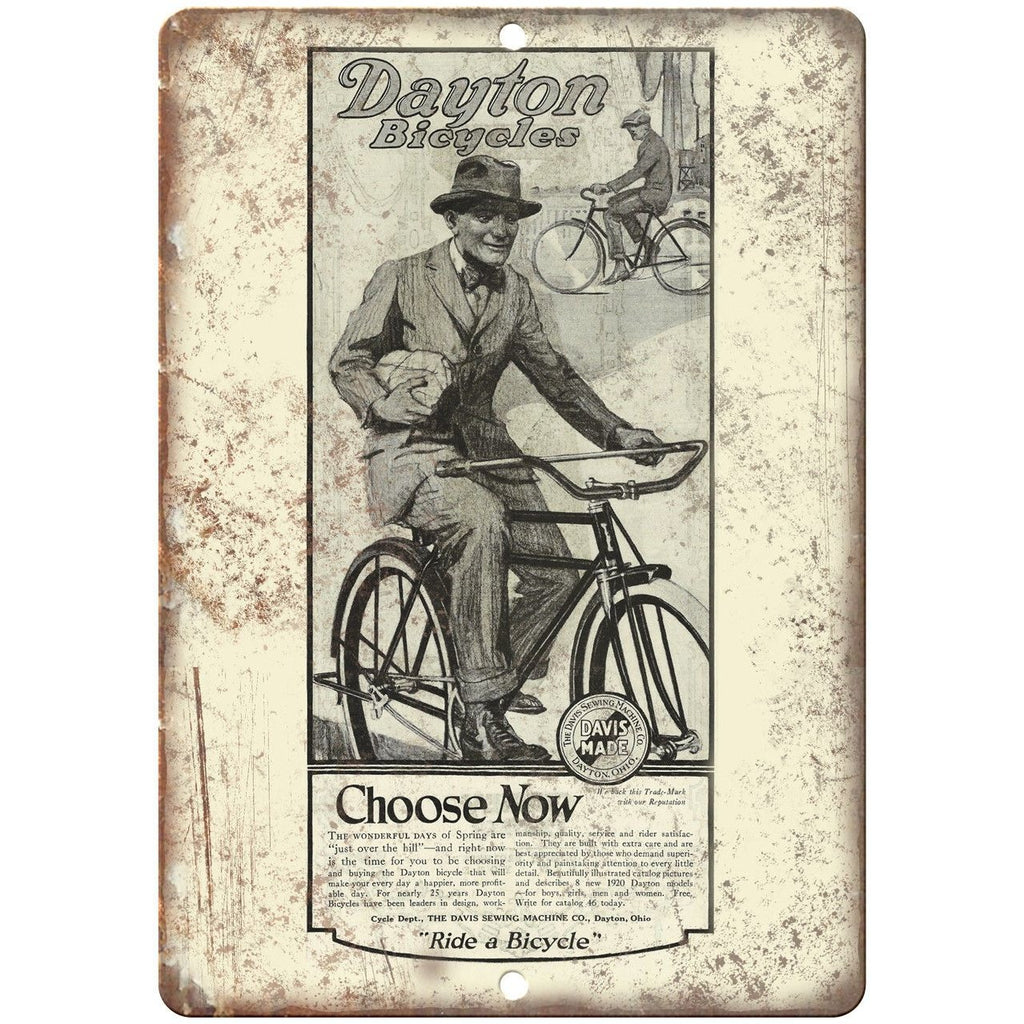 Dayton Bicycles Ohio Vintage Ad 10" x 7" Reproduction Metal Sign B290