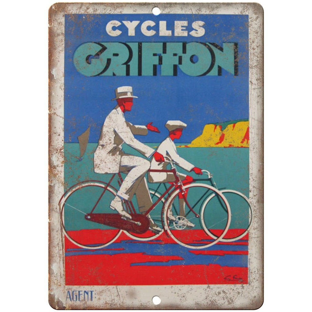 Cycles Griffon Vintage Bicycle Ad 10" x 7" Reproduction Metal Sign B241