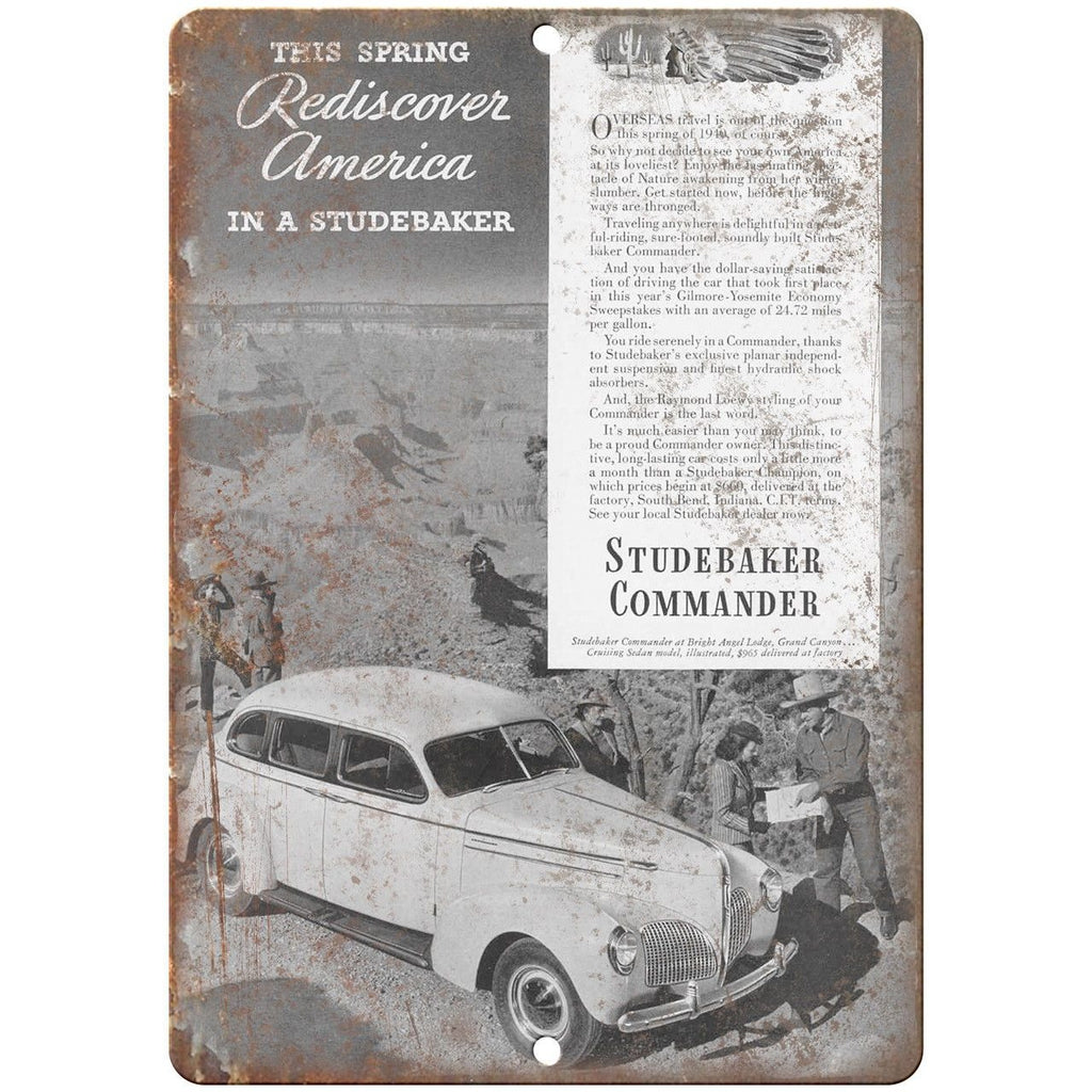 Studebaker Commander Vintage Auto Ad 10" x 7" Reproduction Metal Sign A424
