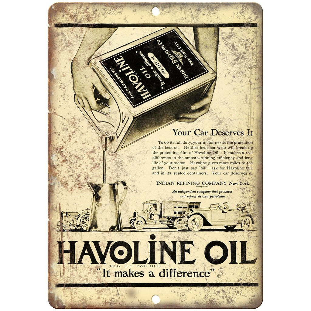 Havoline Oil Medium Motor Oil Ad 10" X 7" Reproduction Metal Sign A768