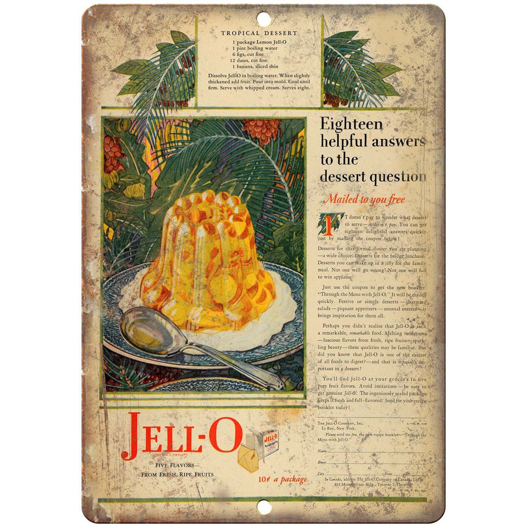 Jell-O Vintage Ad 9" x 12" Reproduction Metal Sign N301