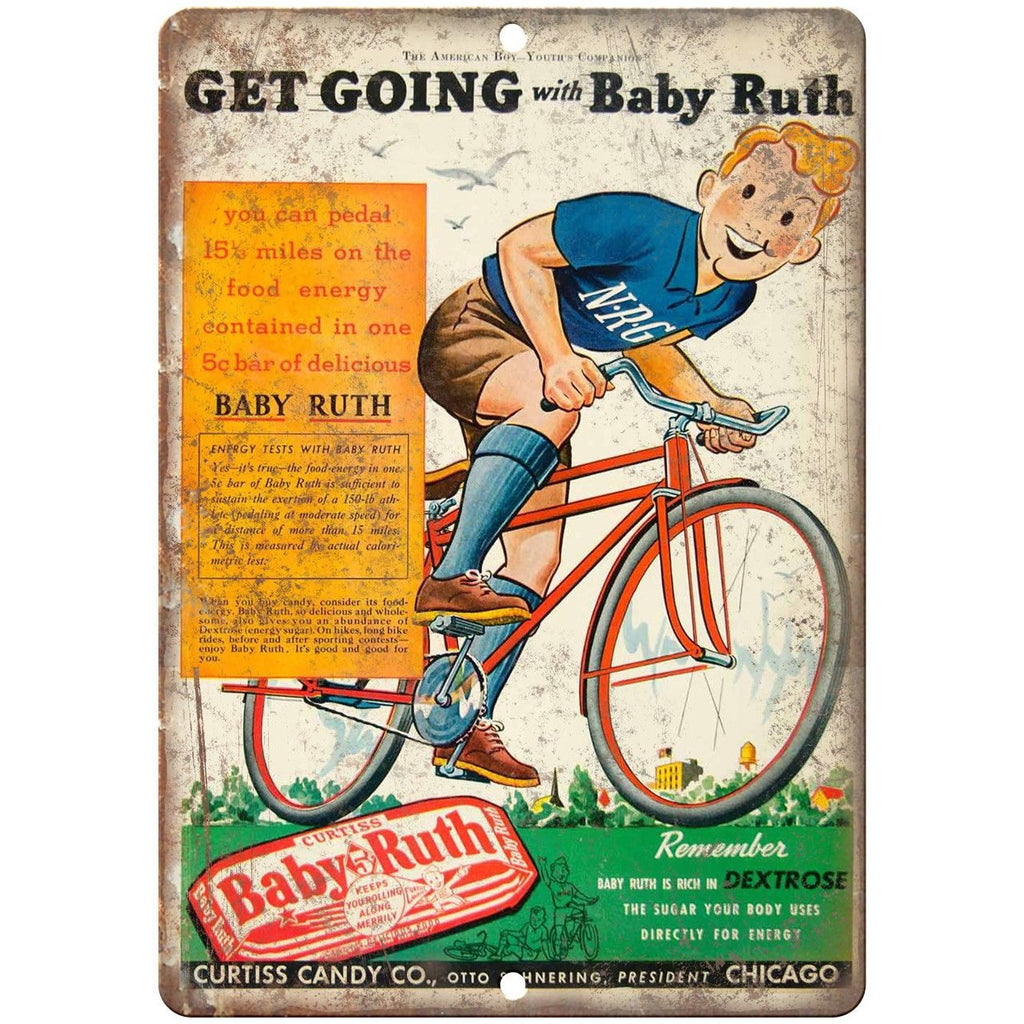 Curtiss Baby Ruth Candy Bar Dextrose Ad 10" X 7" Reproduction Metal Sign N51