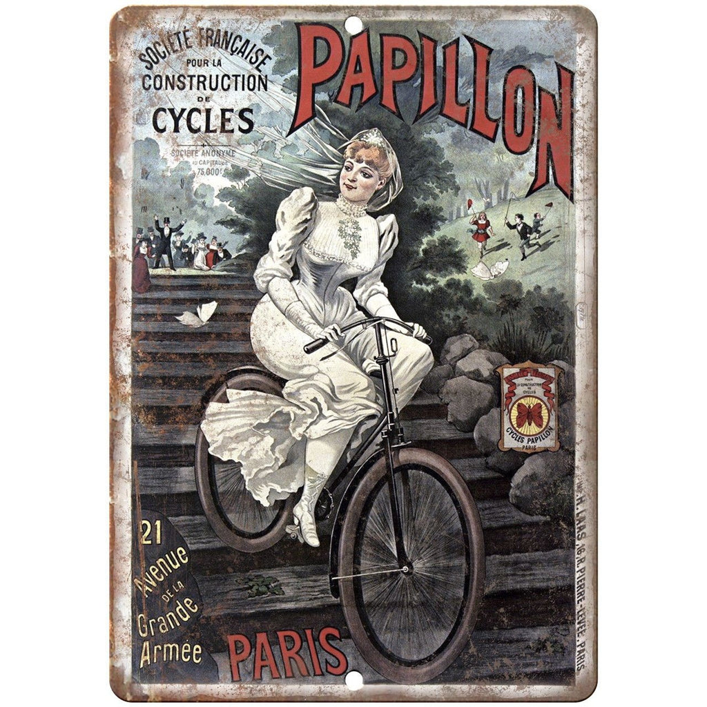 Papillon Cycles Vintage Bicycle Ad 10" x 7" Reproduction Metal Sign B265