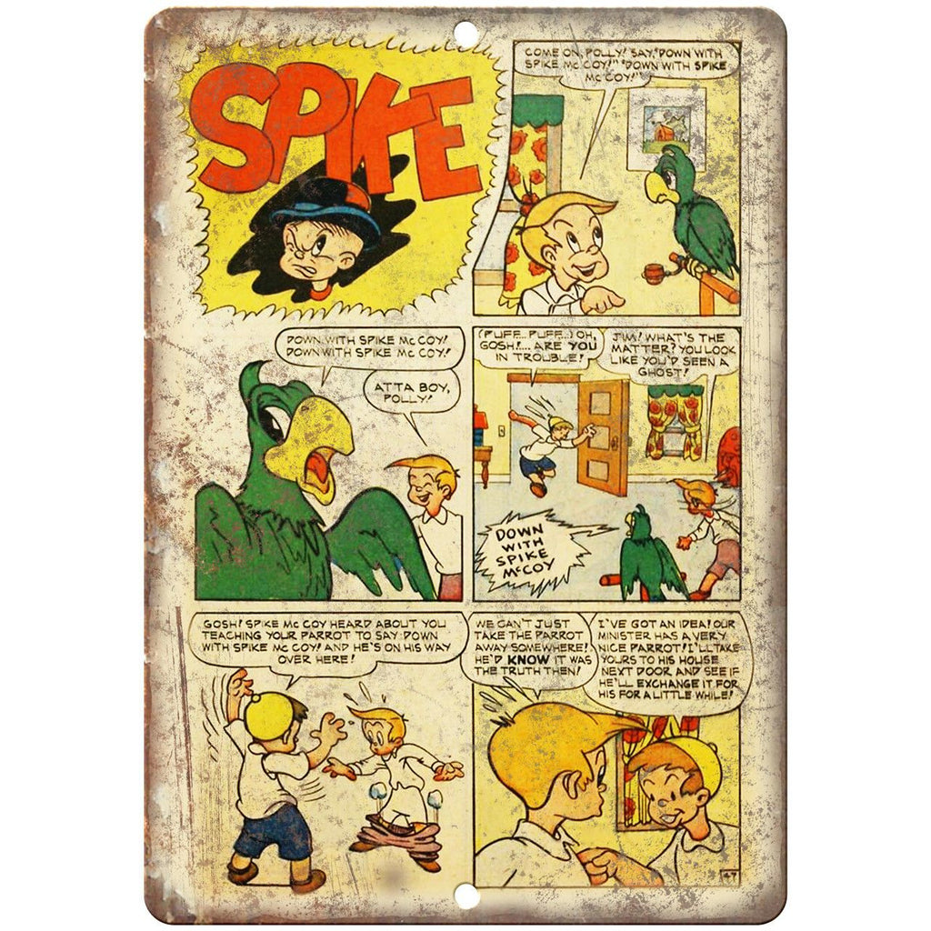 Spike Comic Strip Vintage Art 10" x 7" Reproduction Metal Sign J560