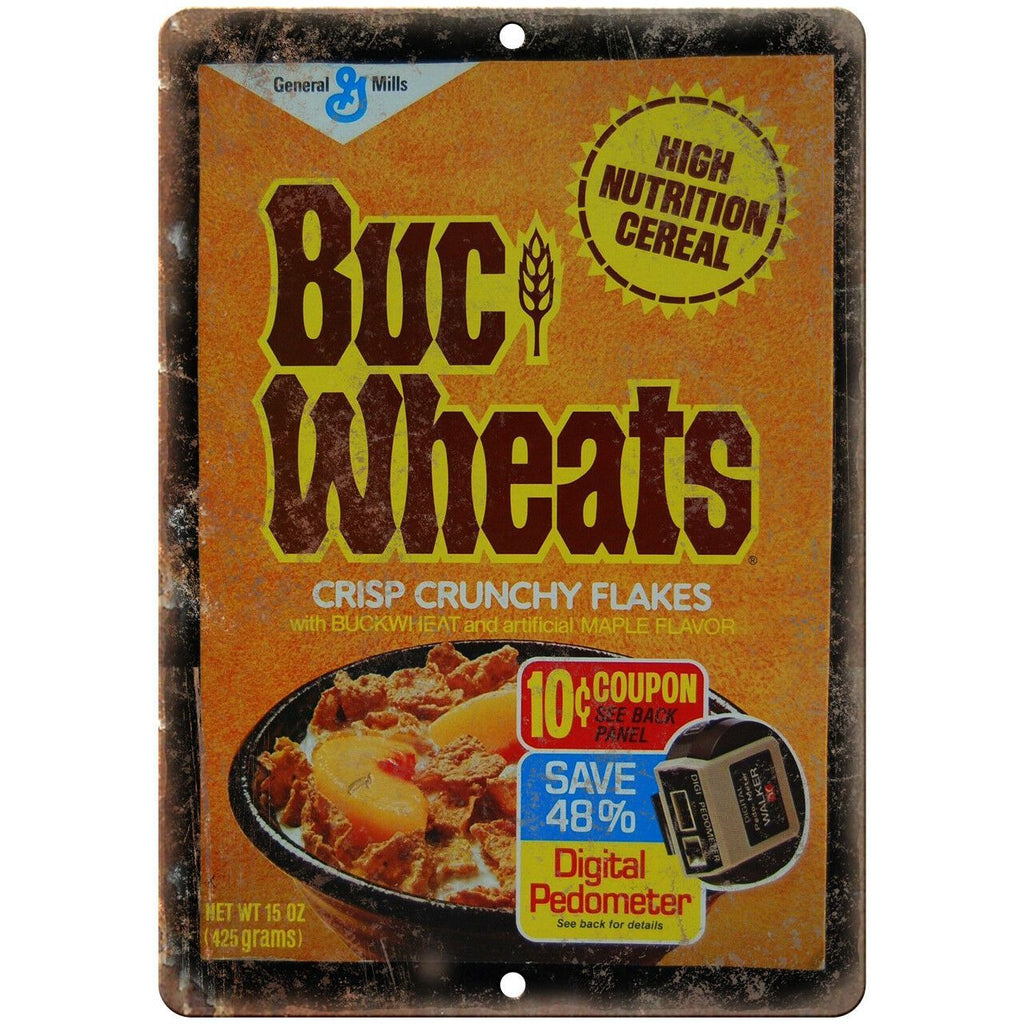 Buc Wheats Cereal Box Vintage 10" X 7" Reproduction Metal Sign N369