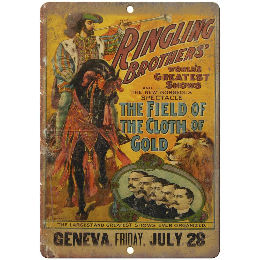 Ringling Brothers Field of The Cloth 10" X 7" Reproduction Metal Sign ZH51