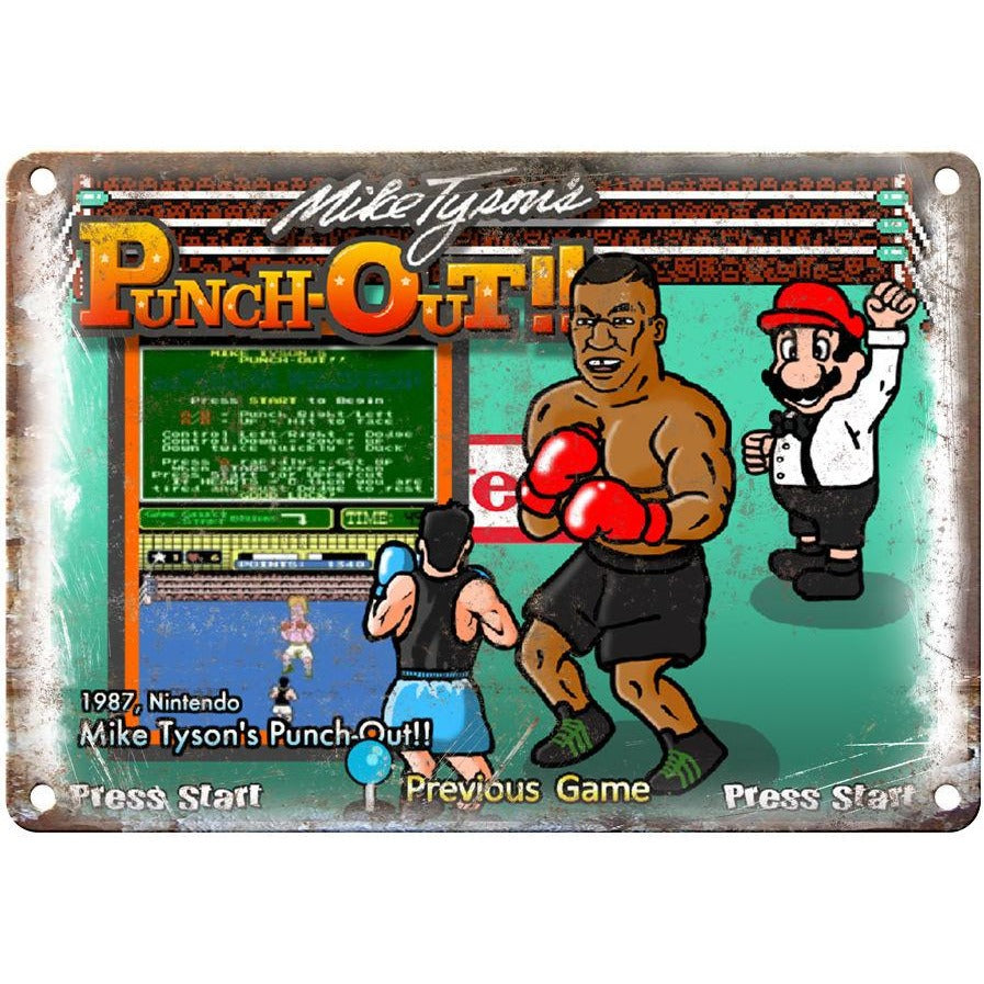 1987 Mike Tyson's Punch-Out RARE Screen Shot 10" x 7" reproduction metal sign