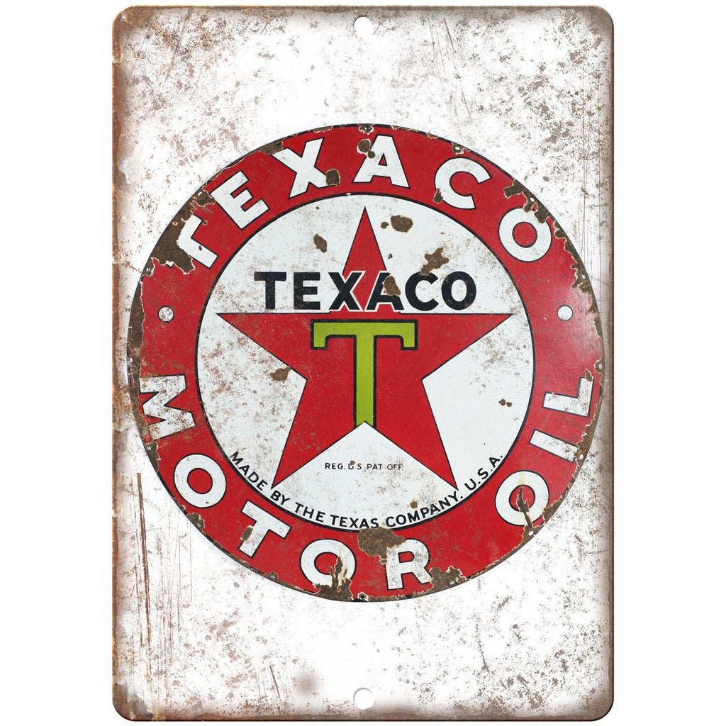 Texaco Motor Oil Porcelain Look Reproduction Metal Sign U145