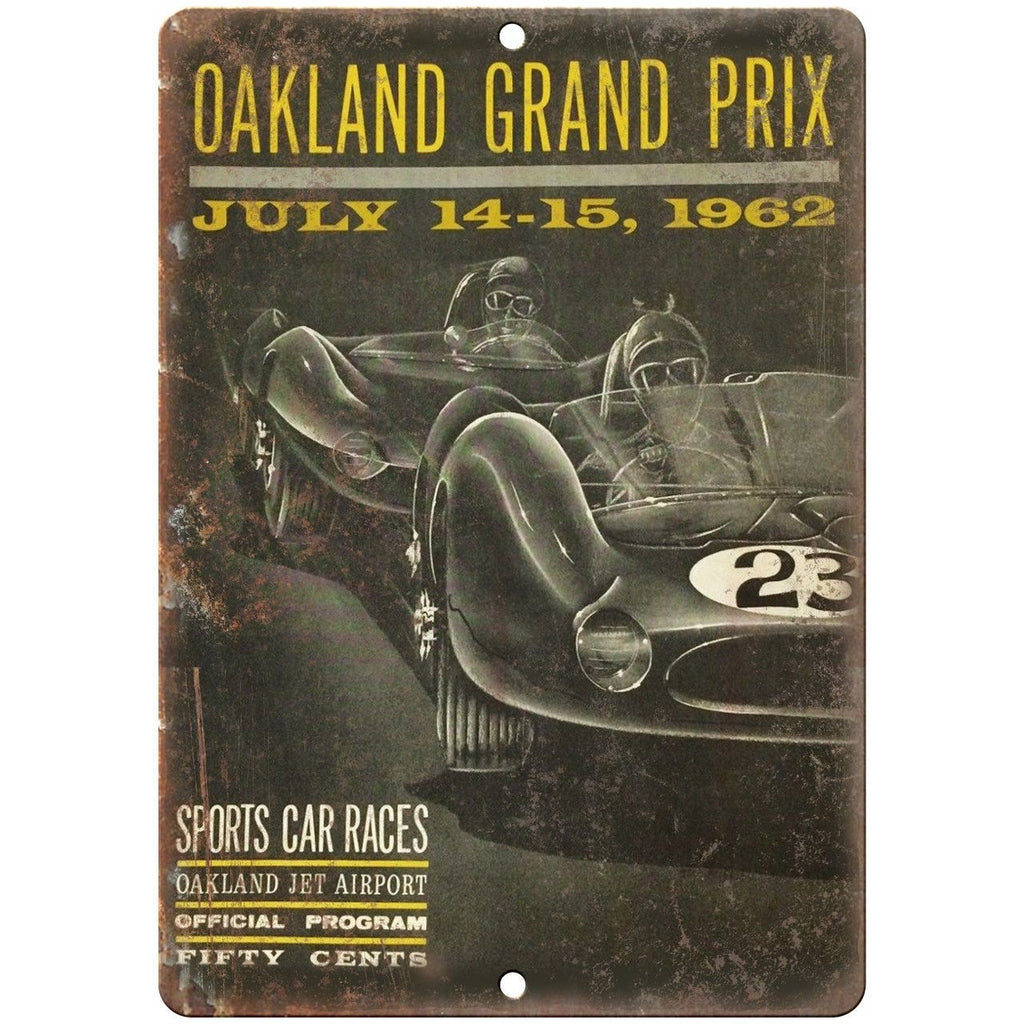 1962 Oakland Grand Prix Sports Car Races 10" X 7" Reproduction Metal Sign A671