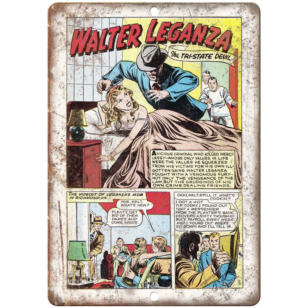 Penalty! Walter Leganza Vintage Comic Art 10" X 7" Reproduction Metal Sign J354