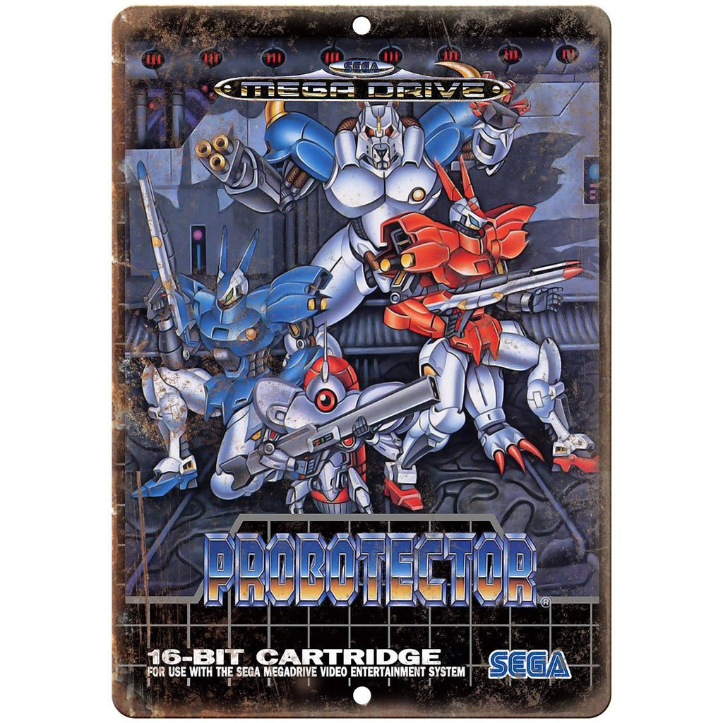 Sega Mega Drive Probotector 16-Bit Game 10" x 7" Reproduction Metal Sign A06