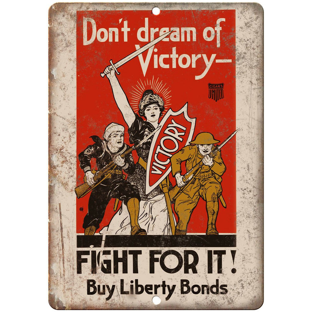 US Liberty Bonds Wartime Poster Art 10" x 7" Reproduction Metal Sign M71