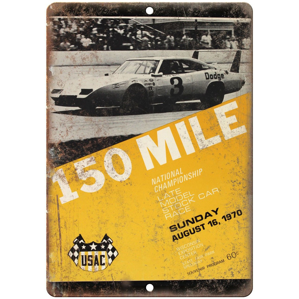 1970 Late Model Stock Car Race 10" X 7" Reproduction Metal Sign A589