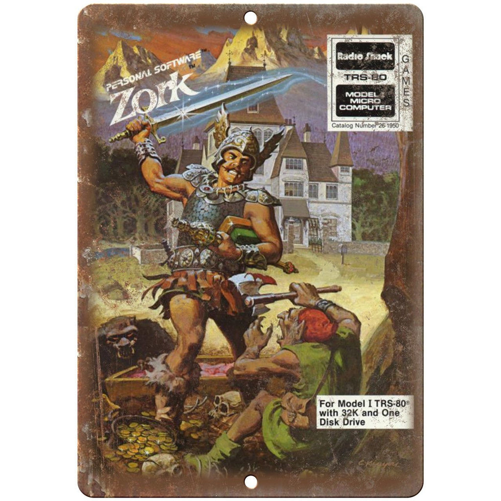 Zork Radio Shack TRS-80 Video Game Ad 10" x 7" Reproduction Metal Sign G170