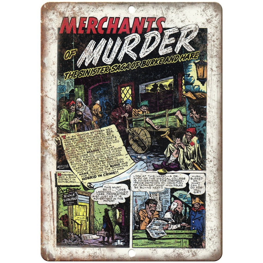 Penalty! Merchants of Murder Comic Strip 10" X 7" Reproduction Metal Sign J350